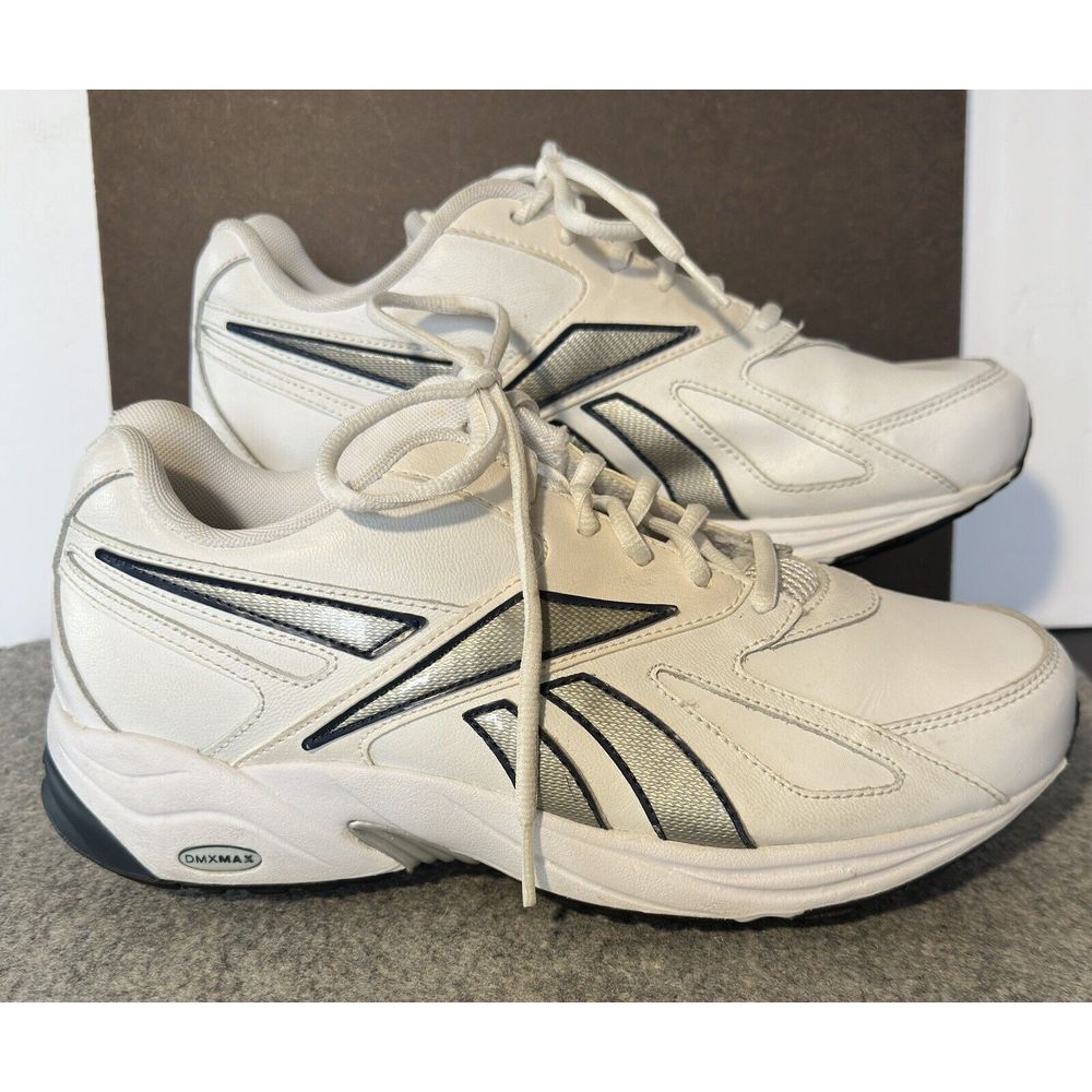 Reebok Mens‎ 9 PLAY DRY DMX MAX White Blue Navy Silver - Picture 2 of 9